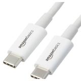Amazon Basics USB-C to USB-C Fast Charger Cable, 480Mbps Speed, USB-IF Certified, for Apple iPhone 16/15, iPad, Samsung Galaxy, Tablets, Laptops, 9 Foot, White