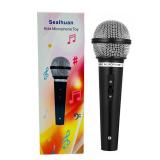 Sealhuan Microphone Toy for Kids Fake Microphone Toy Plastic Pretend Toy Microphone Prop Black Microphone for Halloween Christmas Cosplay Birthday Party Favors Costume Play(17cm)