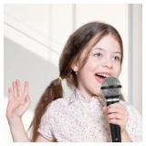 Sealhuan Microphone Toy for Kids Fake Microphone Toy Plastic Pretend Toy Microphone Prop Black Microphone for Halloween Christmas Cosplay Birthday Party Favors Costume Play(17cm)