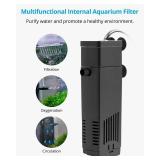 NICREW Aquarium Internal Filter, Submersible Power Filter with Multiple Function for Fish Tanks 2 to 5 Gallon, 40 GPH, 3.5W