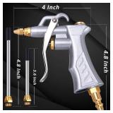 JASTIND Industrial Air Blow Gun with Brass Adjustable Air Flow Nozzle and 2 Steel Extension, Pneumatic Air Compressor Accessory Tool Dust Cleaning and Blower Gun