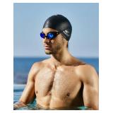 WHALE Extra Large Swim Cap for Women Men, Durable Silicone Swimming Hat with Ear Protection, Unisex Adults Bath Swimming Caps for Long Thick Curly Hair & Dreadlocks Braids Weaves Afro Hair(White)