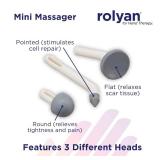 Rolyan Mini Massager, Compact Battery Operated Medical Massager for Scar Tissue, Includes 3 Massage Heads, Small Massaging Device for Surgery Scars, Hands, Feet, & Small Areas, Relaxing Pulse Massager
