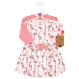 Touched by Nature baby girls Organic Cotton and Cardigan Casual Dress, Pink Flamingo, 3-6 Months US