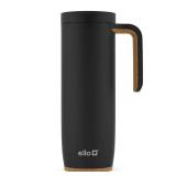 Ello Magnet 18oz Vacuum Insulated Stainless Steel Travel Mug with Side Handle and Leak-Proof Slider Lid and Built-in Coaster, Keeps Hot for 5 Hours, Perfect for Coffee or Tea, BPA-Free, Matte Black