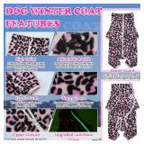 ROZKITCH Dog Winter Coat Soft Fleece Pullover Pajamas, Pet Windproof Warm Cold Weather Jacket Vest with Luminous Zipper, Jumpsuit Apparel Outfit Clothes for Small Medium Large Dog L-Pink M