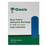 VHOB Food Service Adhesive Bandages, 1" x 3", Blue, Fabric, 100/box
