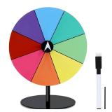 Airpark Prize Wheel Dry Erase 8 Inch Spinning Wheel for Prizes All Metal Tabletop Roulette Wheel of Fortune for Party Birthday Wedding Housewarming Christmas New Year Graduation and Carnival Games