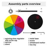 Airpark Prize Wheel Dry Erase 8 Inch Spinning Wheel for Prizes All Metal Tabletop Roulette Wheel of Fortune for Party Birthday Wedding Housewarming Christmas New Year Graduation and Carnival Games