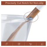 ROSOS Wooden Spoons For Cooking, 6 PCS Natural Acacia Wooden Cooking Utensils, Smooth Grip Wooden Cooking Spoons with Hanging Hole, Non-Stick Wooden Utensil Set for Kitchen Essentials, White