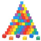 Sasylvia Small Wooden Colored Blocks 10 mm Painted Wooden Cubes Square Building Blocks for Kids DIY Mini Wood Blocks for School Adults Craft Art Baby Shower, 6 Assorted Colors