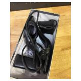 ISNOM Black Rhinestone Heels - Chunky, Strappy, Sparkly Size 7
