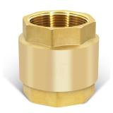 A 2-1/2" NPT Brass Vertical Check Valve, NPT Thread Vertical Lead-Free In-Line Spring Check Valve, Non Return One Way Counterflow Valve to Prevent the Medium Backflow for Oil Water Gas Air DN65