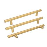 goldenwarm 5pcs Brushed Brass Cabinet Cupboard Drawer Door Handle Pull Knob for Furniture Kitchen Hardware 8-4/5in Hole Center 11-1/3in Overall Length