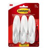 Command Medium Designer Hooks, Holdes up to 3 lb, 6 Wall Hooks with 12 Command Strips, White, Damage Free Hanging Hooks for Hanging Decorations in Living Spaces