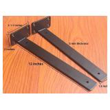A 12 inch Black Hidden L Shelf Bracket (1/5 Inch Thicked) Iron Floating Shelf Brackets Rustic Industrial Metal Brackets for Shelf Support