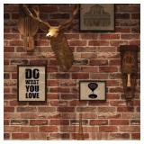 Akywall Red Brick Wallpaper Peel and Stick Realistic Distressed Textured Rock Stone Self Adhesive Contact Paper Embossed Vintage Removable Vinyl Wall Paper Faux Brick Look Wall Covering 118inch