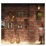 Akywall Red Brick Wallpaper Peel and Stick Realistic Distressed Textured Rock Stone Self Adhesive Contact Paper Embossed Vintage Removable Vinyl Wall Paper Faux Brick Look Wall Covering 118inch
