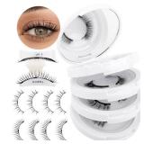 Natural Look Magnetic Eyelashes with Applicator: 4 Pairs, Reusable Magnetic Lashes, No Glue & Liner Needed, 079+B01, 250102