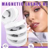 Natural Look Magnetic Eyelashes with Applicator: 4 Pairs, Reusable Magnetic Lashes, No Glue & Liner Needed, 079+B01, 250102