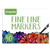 Crayola Fine Line Markers for Adults (40ct), Skinny Marker Set for Adult Coloring Books, Aesthetic Art Supplies, Stress Relief Activity, Easter Essential
