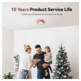 Putogesafe Smoke Detector Interconnected, Wireless Smoke Alarm with 5 Years Replaceable Battery, 10-Year Lifetime Fire Alarm with Silence Function and Low Battery Warning for Bedroom and Home,1 Pack