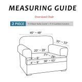 molasofa T Cushion Chair Slipcover with 1 Individual T Cushion Shape Seat Cover for Home DÃ©cor, 2 Pieces Stretchable, Washable, Non-Pilling, Non-Slip Chair Cover (Oversized Armchair,Dark Gray)