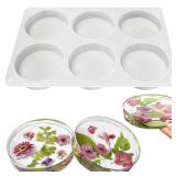 RESINWORLD 6-Cavity Deep Round Coaster Molds, 4 Inches Coaster Silicone Molds for Epoxy Resin, Coaster Resin Molds for Flower Bouquet Preservation
