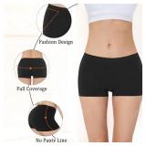 Sudally Boy Shorts Underwear for Women, Seamless Nylon Stretch No Show Boyshort Panties Boxer Briefs (black S)