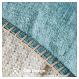 MIULEE Pack of 2 Couch Throw Pillow Covers 18x18 Inch Smoke Blue Farmhouse Decorative Pillow Covers with Stitched Edge Soft Chenille Solid Dyed Spring Pillow Covers for Sofa Bed Living Room