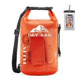 HEETA Dry Bag Waterproof for Women Men, Roll Top Lightweight Dry Storage Bag Backpack with Phone Case for Travel, Swimming, Boating, Kayaking, Camping and Beach (Transparent Orange, 30L)