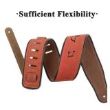 Dulphee Leather Guitar Strap, 2.8 Inches Width Suede Guitar Strap for Bass, Electric guitar and Acoustic Guitar (Brown Note)