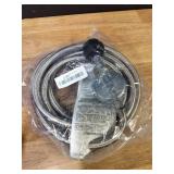 DOZYANT 12 Feet Universal QCC1 Low Pressure Propane Regulator Hose Replacement with Propane Tank Gauge, Stainless Steel Braided Hose for Most LP Gas Grill, Heater Fire Pit Table, 3/8" Female Flare