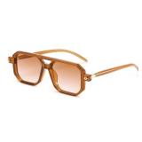 FEISEDY Vintage Square 70s Flat Aviator Sunglasses Women Men Classic Retro Stylish Frame UV400 Sunglasses B2622