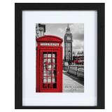 PEALSN 8x10 Picture Frame Set of 6, Display Picture 5x7 with Mat or 8x10 Without Mat, Black Woodgrain