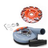 Wohenhao Dust Shroud for Angle Grinder 4.5-5 inch + Diamond Grinding Cup Wheel 5 inch, Universal Surface Grinding Shroud with Grinding Wheel for Concrete Surface, Cement, Marble, Rock, Granite