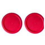 Replacement Lids for Pyrex 2-Cup Glass Food Storage Container Bowls, 5-Inch Plastic Round Lids Covers fits Pyrex 7200-PC, Airtight & Leakproof (2-Pack, Red)