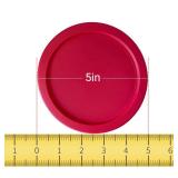 Replacement Lids for Pyrex 2-Cup Glass Food Storage Container Bowls, 5-Inch Plastic Round Lids Covers fits Pyrex 7200-PC, Airtight & Leakproof (2-Pack, Red)