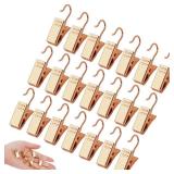 JANYUN 30 Pack Mini Heavy-Duty Hook Clip Set Curtain Clips for Photos Home Decoration Art Craft Display (Gold)