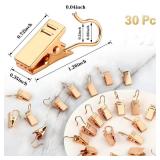 JANYUN 30 Pack Mini Heavy-Duty Hook Clip Set Curtain Clips for Photos Home Decoration Art Craft Display (Gold)