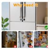 EUDEMON Updated French Fridge Lock French Door Refrigerator/Freezer Lock Apply to Max 2.28"(58mm) Two Door Gap Distance,Cabinet Cupboard Lock for Kids & Babies,Easy to Install(1 Pack,Black)
