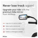 WITTKOP Bike mirror | Large HD field of vision | 360Â° rotatable & foldable | Mounting above & below | Break-proof & durable | ebike accessories, bike mirror handlebar mount, bicycle mirrors