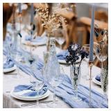 Babenest 13.3ft Dusty Blue Cheese Cloth Table Runner, 2 Pack Boho Gauze Cheesecloth Table Runners, 35x160 Inches Rustic Tablerunner for Wedding Birthday Party DÃ©cor