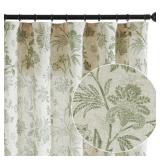 jinchan Linen Floral Curtains for Living Room with Printed Flower 96 Inches Long Light Filtering French Country Back Tab Rod Pocket Sage Green Window Curtain Set Farmhouse Drapes 2 Panels