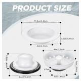 Mudder 3 Pcs Kitchen Sink Drain Strainer and Stopper Stainless Steel Garbage Disposal Plug with Handle Universal Anti-Clogging Kitchen Sink Filter Sieve Basket Strainer(Porcelain White)