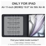 Harvopu Compatible for iPad Air 11-inch/ 10.9" Air 5th 4th Generation Case with Keyboard - Backlit Detachable, Folio Cover with Pencil Holder for iPad Air 11 Inch M3/M2, Air 5 2022/ Air 4 (Black)