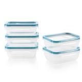 Snapware Total Solution 5-Pc Plastic Food Storage Containers Set, 3-Cup Rectangle Meal Prep Container, Non-Toxic, BPA-Free Lids with 4 Locking Tabs, Microwave, Dishwasher, and Freezer Safe