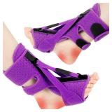 ANSUSIC Plantar Fasciitis Night Splint Plantar Fasciitis Relief Day Night(Purple-2PC)