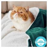 Bedsure Sherpa Fleece Throw Blanket Twin Size for Couch - Thick and Warm, Soft Fuzzy Plush Twin Blanket for Winter, Forest Green, 60x80 Inches