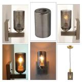 Anmire 2 Pack Modern Raindrop Style Glass Shade, Cylinder Light Fixture Replacement Globe or Cover with 1-5/8-Inch Fitter for Pendant Light Chandelier Wall Sconce, G0027